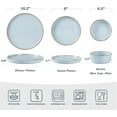thumbnail image 6 of Famiware Nebula Stoneware Dinnerware Sets, 12-Piece Dish Set, Light Blue with Brown Rim, 6 of 7