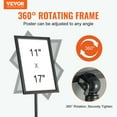 thumbnail image 2 of VEVOR Pedestal Sign Holder, 11 x 17 Inch Vertical and Horizontal Adjustable Poster Stand, Heavy-Duty Floor Standing Sign Holder with Round Base for Display, Advertisement, and Outdoor, Black, 2 of 9