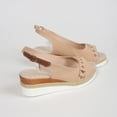 thumbnail image 5 of Espadrilles Wedge Sandals for Women Peep Toe Fashion Buckle Strap Summer Dress Shoes Adjustable Slingback Heels Beige Size 7.5, 5 of 8