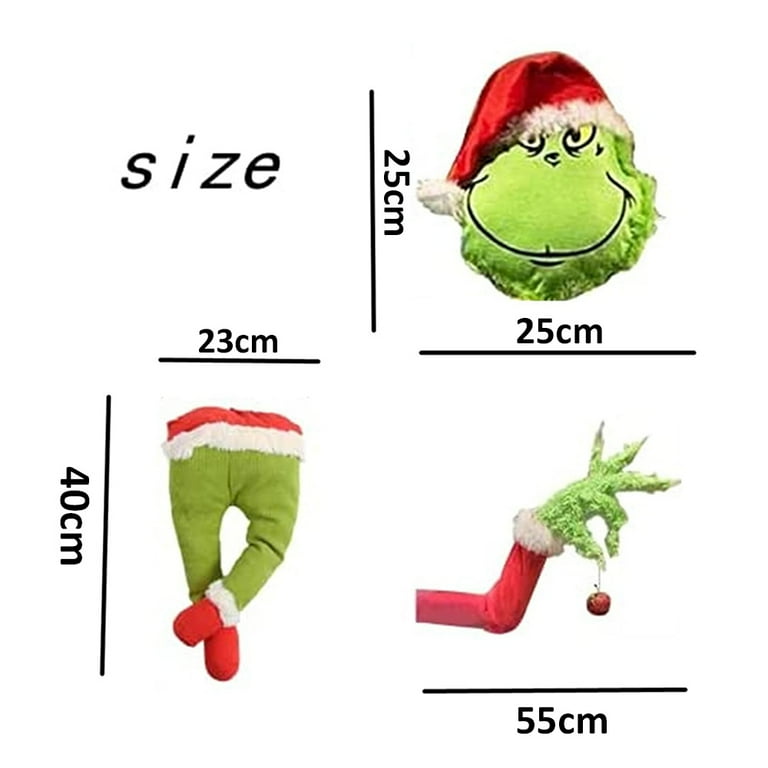 𝐆rinch Christmas Tree Decorations Gifts,Head, Arms and Legs for Christmas  Tree, Stole Christmas Stuffed Stuck Tree Topper Garland Ornaments