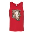 thumbnail image 2 of Wild Bobby Western Ma Steer Pink And Grey Distressed Pop Culture Men Tank Top, Red, XX-Large, 2 of 6