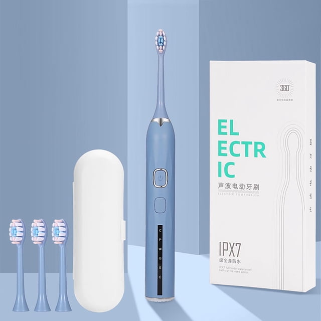 WSBDENLK 15 Level Adult Electric Toothbrush,Household Soft Bristle Cleaning Toothbrush,Ultrasonic Charging Fully Automatic Intelligent Toothbrush Charging Model with 6 Brush Heads