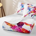 thumbnail image 4 of Feelyou Watercolor Handball Quilt Full for Girls, Silhouette Basketball Sport Full Bedspread Sets, 3-Piece, 4 of 7