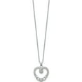 thumbnail image 2 of Sterling Silver Claddagh Heart Cz With 1 In Ext.Necklace (17.5 X 19.6) Made China qg5407-16.5, 2 of 5