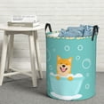 thumbnail image 6 of Picia Dogs Loves Bath Pattern Large Laundry Basket, Waterproof, Freestanding Laundry Hamper, Collapsible Tall Clothes Hamper with Extended Handles-Medium, 6 of 6