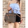 thumbnail image 5 of Michael Kors Emilia Small Triple Compartment Satchel Crossbody Brown MK Logo, 5 of 5