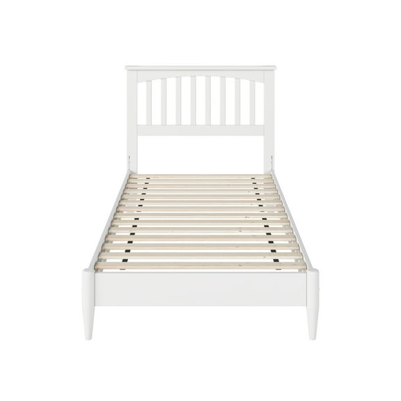 HomeStock Victorian Vibes Twin XL Solid Wood Low Profile Platform Bed in White