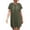 Green, variant on Patlollav Womens Summer Dresses Short Sleeve Bandage Casual Hat Solid Mini Dress