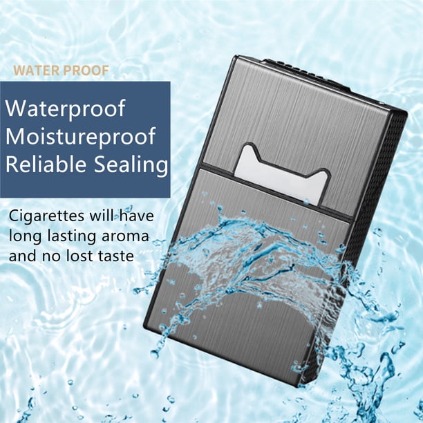 Pack of 2 Cigarette Case Lighter Flameless Box Holder Waterproof Rechargeable