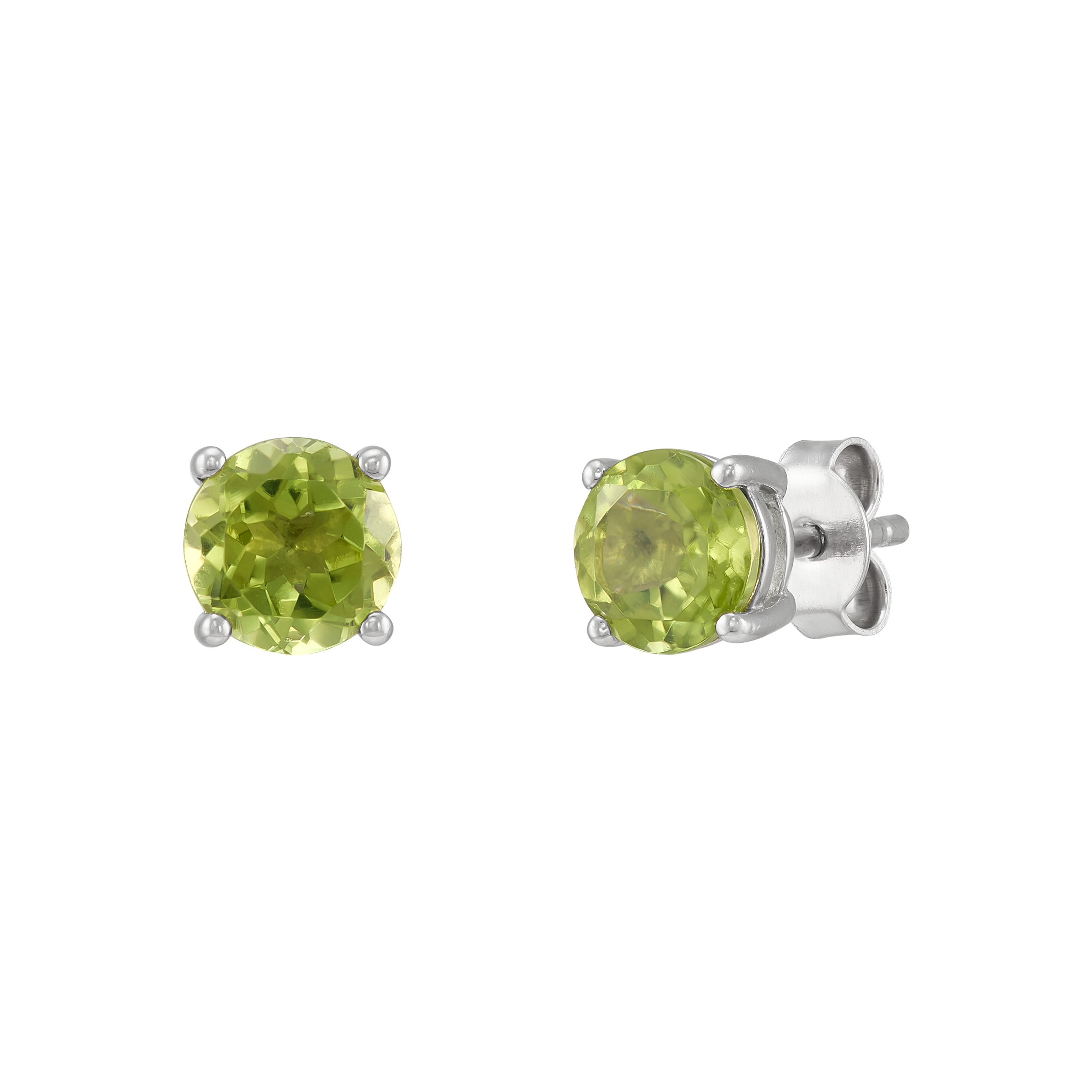 Brilliance Fine Jewelry Peridot and White Cubic Zircoina Pendant Necklace and Studs Set in Sterling Silver
