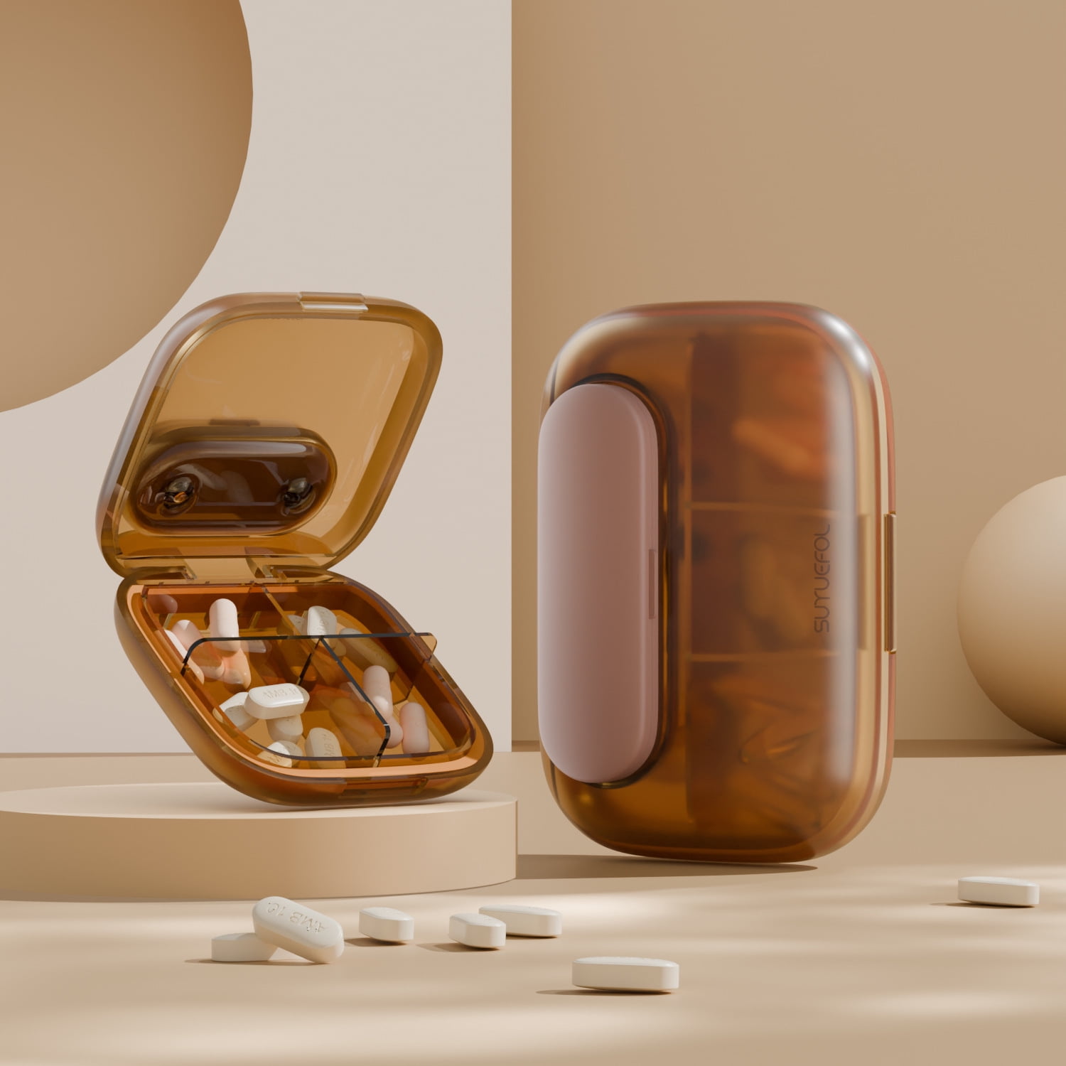 Daily Portable Mini Pill Box 3 Times a Day Medicine Organizer Portable Tablet Pill Vitamin Supplement Storage Case