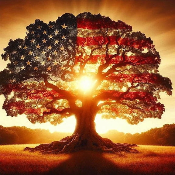 5D Diamond Painting Kits for Beginners,American Flag Diamond Art Kits for Adults, DIY Full Drill Rhinestone Diamond Dots Gem Painting Art Craft Home Decor 12 x12 Inch