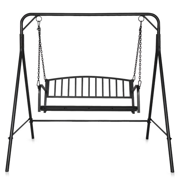 Metal Porch Swing Stand, Heavy Duty Steel Swing Frame with Extra Side Bars, Powder Coated