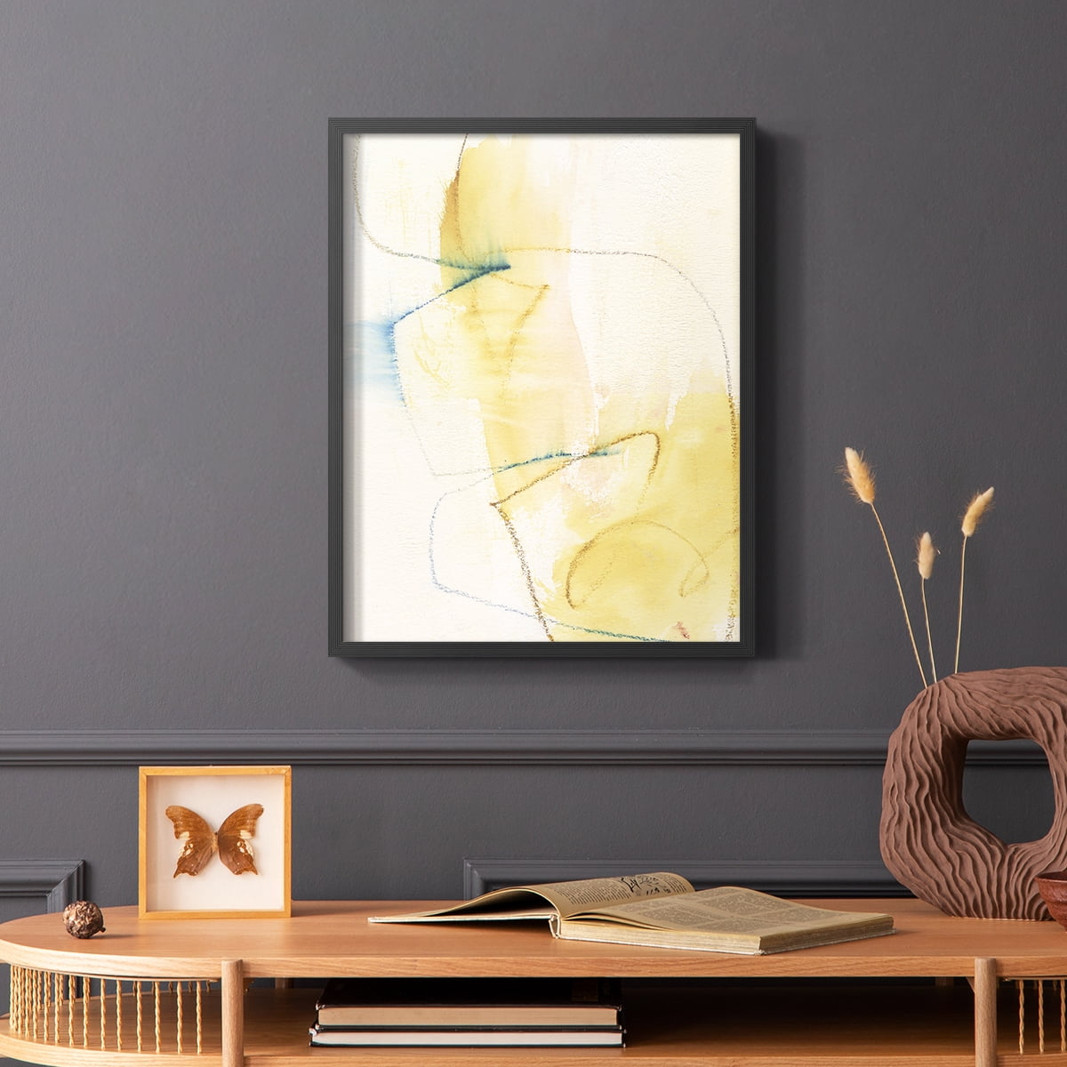 Barxan I Framed Print in Black Solid Wood Framed Print No Nail Hanging