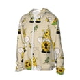 thumbnail image 2 of Sigee Gnomes Bees And Sunflowers Print UPF50+ Men's Sun Protection Hoodie Shirt SPF UV Shirt Long Sleeve Fishing Outdoor Lightweight, S-3XL, 2 of 9