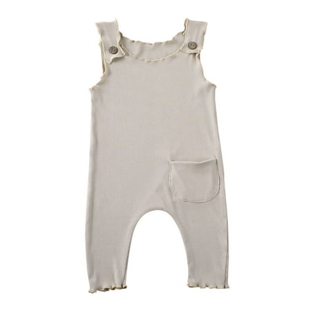 

Farrubbyine8 Newborn Baby Summer Romper Sleeveless Cotton Cute Jumpsuit Outfit