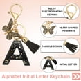 thumbnail image 3 of Llaveros de letra inicial del alfabeto Uxcell, llaveros lindos de resina con charm de colgante de letra A y borla de mariposa, 3 of 7
