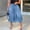 #0050-Blue, variant on Womens High Waist Elastic Capri Jeans with Wrinkled Hem Loose Casual Denim Pants Cropped Bottoms for Daily Summer