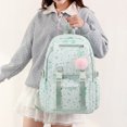 thumbnail image 4 of Aesthetic Backpack with Pendant, Star Print Laptop Backpack, Multi-layer Bookbag for Shopping Work (Green), 4 of 6
