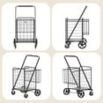 thumbnail image 4 of Leumius Large Shopping Cart,Utility Foldable Shopping Cart with Double Basket and 360° Rolling Swivel Wheels for Shopping,Laundry,Travel,Black, 4 of 7
