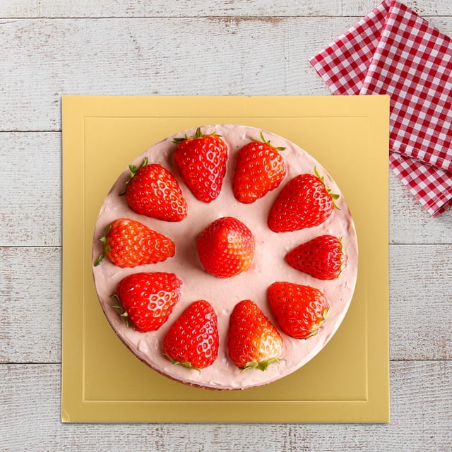 ETHZZLE 5Pcs Golden Cake Boards Square Thickened Cake Base Paper Material for Baking and Serving