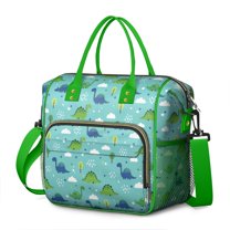 Light Blue Dinosaurs Clouds Trees Pattern Womens Lunch Box for Work,Insulated Large Lunch Bag for Tween and Teen,Loncheras Para Mujer,Leakproof Adult Lunch Bag for Work,Beach,Travel,Picnic,Camping