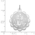 thumbnail image 2 of Auriga 925 Sterling Silver Rhodium-plated Bride & Groom Disc Charm for Women (L-33 mm, W-26 mm), 2 of 6