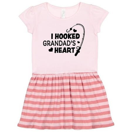 

Inktastic I Hooked Grandad s Heart with Fishing Rod Gift Toddler Girl Dress
