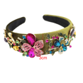 thumbnail image 3 of Diadema de flores con diamantes de imitación de moda, Aro ancho para el pelo para mujer, Accesorios para el cabello, diadema, 3 of 6