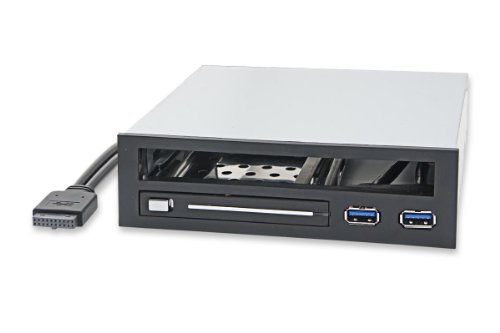 Syba 5.25" Bay Adapter for Slim Optical Drive, 2.5" Trayless Rack for Hard Drives HDD SSD, USB Hub - SY-MRA55005