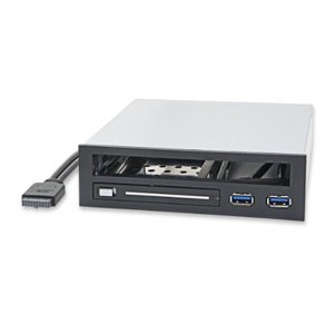 Syba 5.25" Bay Adapter for Slim Optical Drive, 2.5" Trayless Rack for Hard Drives HDD SSD, USB Hub - SY-MRA55005