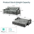 thumbnail image 2 of Aukfa 82" Comfy Sofa 3 Seat Convertible Sofa Bed with 2 Side Pockets for Living Room, 2 Pillows, Linen, Gray, 2 of 7