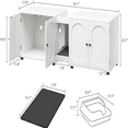 thumbnail image 2 of Litter Box Enclosure for 2 Cats,55.1" Cat Hidden Litter Box Enclosure Furniture with Double Room,Modern Wooden Enclosed Cat Litter Box Furniture, 2 of 7