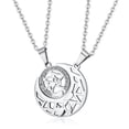 thumbnail image 4 of K-KED Popular Ins Tide Sun Moon Puzzle Pendant Stainless Steel Necklace Couple Jewelry-Silver Pair, 4 of 7