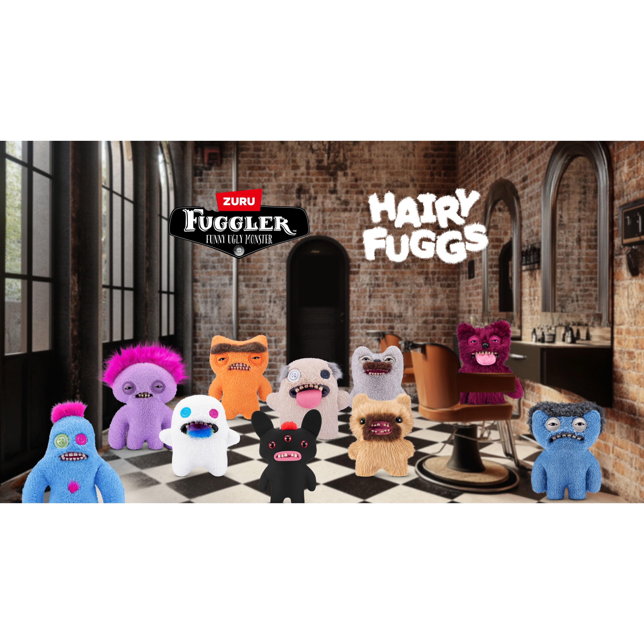 Fuggler Hairy Fuggs 9-inch Series 1 (Screech - Beard - Blonde) by ZURU, Funny Ugly Monster Plush Toy