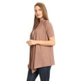thumbnail image 2 of Women's  Basic Casual Solid Short Sleeve Open Front Cardigan (S-3X), 2 of 4