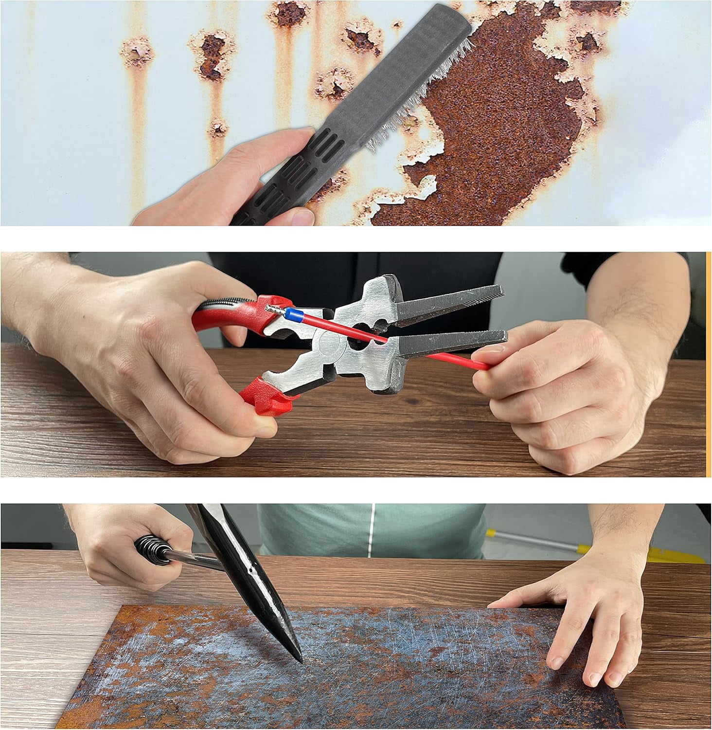 Welding Tools Set, 8" MIG Welding Pliers with Welding Chipping Hammer, Wire Brush and Storage Case