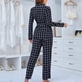 thumbnail image 7 of BONIXOOM Christmas Pajamas For Couples Womens Christmas Pajamas Loungewear Drawstring Long Sleeve Plaid Sleepwear Sets Black S, 7 of 7