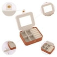 thumbnail image 4 of REGALWOVEN Portable Jewelry Box with Button, Mini Faux Leather Jewelry Organizer Boxes Storage Display Holder Yellow, 4 of 7