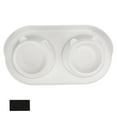 thumbnail image 3 of Ceramic Pet Bowl Set, Large Capacity Easy To Clean Stable Base Separate Design Pet Double Bowls  For Kittens For Cats For Dogs White [Cheongsam Meow] White Background, 3 of 8