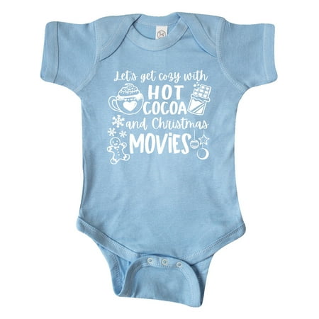 

Inktastic Let s Get Cozy With Hot Cocoa And Christmas Movies Gift Baby Boy or Baby Girl Bodysuit