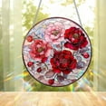 thumbnail image 2 of Rustic Style Sun Catcher Window Prism With Flower Design, Stained Glass Effect Acryic Hanging Ornament For Garden, Patio, Home Decor, 2 of 4