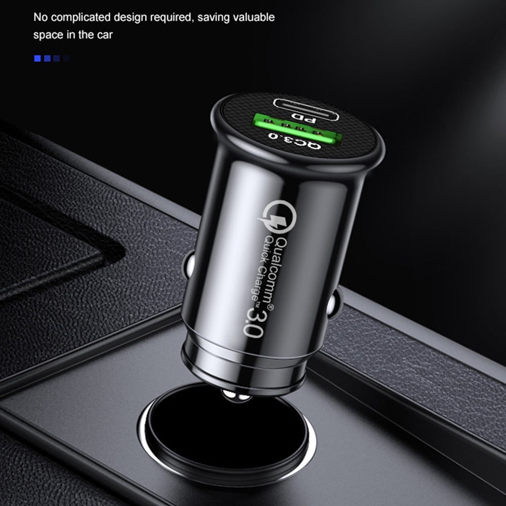 5-Pack 30W PD USB C Car Charger, USB Type C Fast Power Charging Block Dual Port USB A & USB-C Plug Cargador Carro Lighter Adapter for iPhone, iPad, Samsung Galaxy, LG, Google Pixel, Moto, USB-C Port