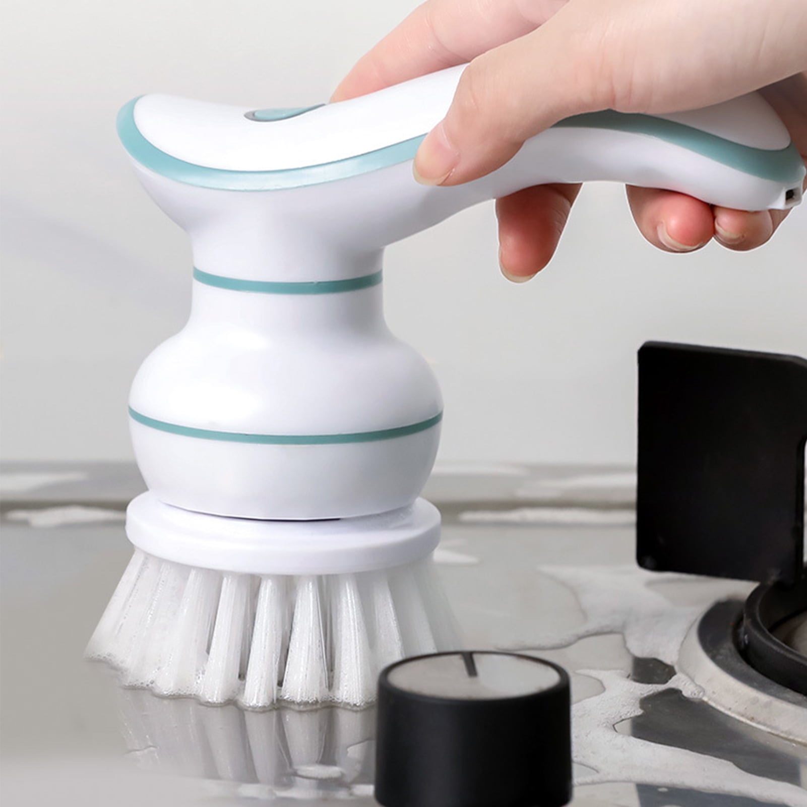 Electric Cleaning Turbo Scrub Brush Cordless Rotating Scrubber Bathroom ...