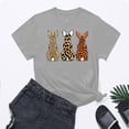 thumbnail image 2 of VBTAPA Easter Shirts for Women Cute Funny Bunny with Glasses Novelty Graphic Short Sleeve T Shirt Casual Loose Easter Day Tee Lightning Sales Gray XXXL, 2 of 6