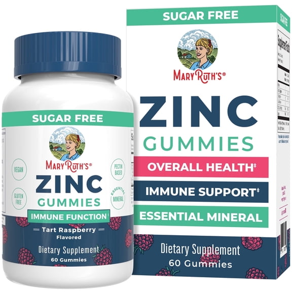 MaryRuth's Zinc Gummies Immune Support Vegan Gluten-Free 60 Count, Ages 14 
