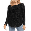 Karen Kane Women's Velvet Burnout Shirttail Polyester Black Size Small
