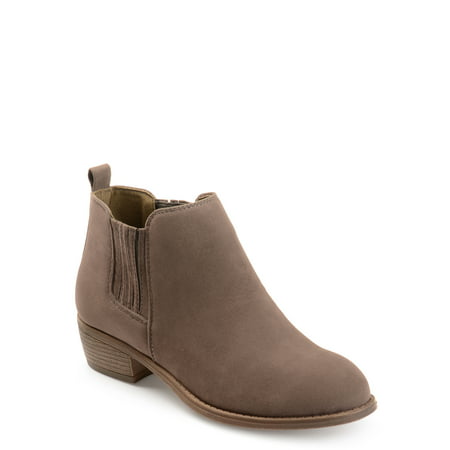 Brinley Co. Women's Stacked Heel Faux Suede Ankle Boots