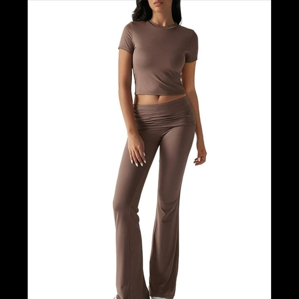 Pantalón de Traje de Corta Ajustado de Color Liso, Talla Café, Talla XS