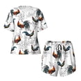 thumbnail image 4 of Kdxio Cool Chicken Print Pajamas Sets for Women Short-Sleeved Pjs with Lounge Shorts Two Piece Sleepwear S-4XL, 4 of 9